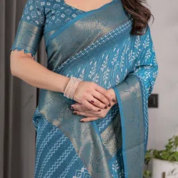 MAHARANI COUTURE Floral Pure Cotton Banarasi Saree image 3