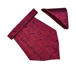 VOICI Men Pack of 2 Red Microfiber Paisley Design Cravats & Pocket Square-picture-33