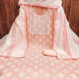 Panzora Embroidered Modal Silk Unstitched Dress Material image 4