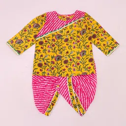 BownBee Boys Ethnic Motifs Printed Regular Pure Cotton Kurta with Dhoti Pants image 5