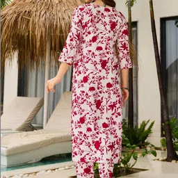 CaniBani Women Floral Printed Regular Kurta with Churidar & With Dupatta image 4