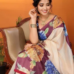 priyashi Checked Kota Saree With Blouse Piece image 5