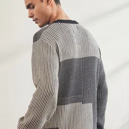 Mr Bowerbird Men Geometric Self Design Cotton Pullover image 3