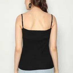 fityuva Women Black Camisole image 2