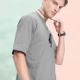 AUSK Graphic Printed Round Neck Short Sleeves Oversized Pure Cotton T-shirt image 3