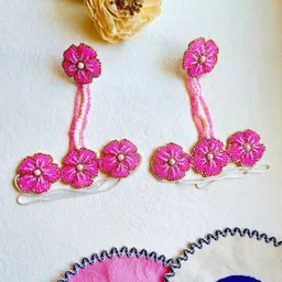 Sangria Set of 2 Beaded Haatphool Ring Bracelet-picture-25