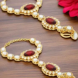 fabula Set Of 2 Kundan Studded Ring Bracelet-picture-35