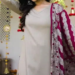 VS MALL Women Ethnic Motifs Regular Kurta with Trousers & With Dupatta image 3