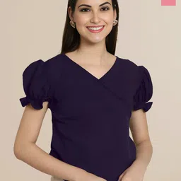 Mast & Harbour Women Pack Of 2 Puff Sleeves Peplum Top-picture-10