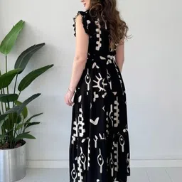 PIMU Tribal Print Flutter Sleeve Maxi Dress image 4