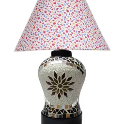 Aura White Printed Glass Frustum Shaped Table Lamp image 4