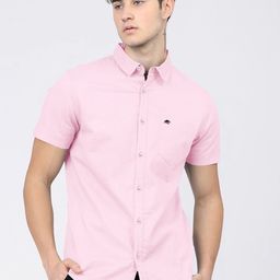 BRUCEWANE Men Standard Spread Collar Solid Cotton Semiformal Shirt-picture-29