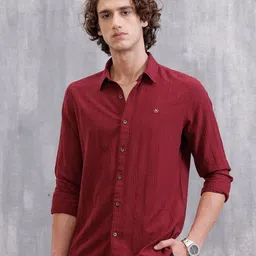 WROGN Men Slim Fit Textured Spread Collar Casual Shirt-picture-35