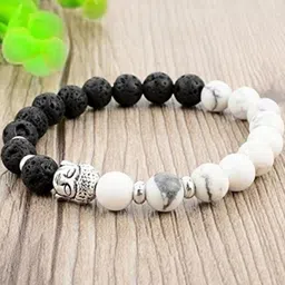 Divine souvenirs Unisex Rhodium-Plated Artificial Beaded Elasticated Bracelet-picture-41