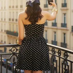 ZYNG Polka Dot Print Halter Neck Fit & Flare Dress image 2