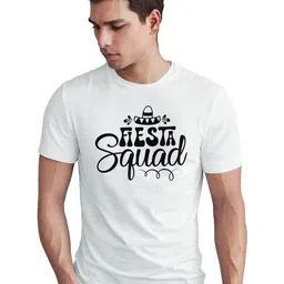 Seekbuylove Typography Printed Round Neck Short Sleeves Bio Finish Pure Cotton T-shirt-picture-35