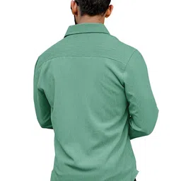 IKON FASHION Textured Spread Collar Slim Fit Shirt image 4