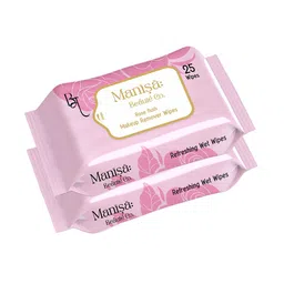 Manisa Beaute Co. Set Of 2 Rose Flush Makeup Remover Wipes - 25 Wipes Each image 1