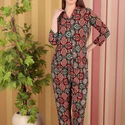 DARVI Printed Three-Quarter Sleeves Shirt & Trousers image 3