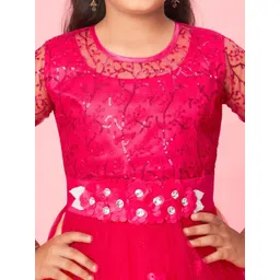 BAESD Girls Self Design Nylon Gown Dresses image 2