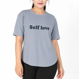 myo2 Women Printed Round Neck Reversible Polyester Grey T-Shirt-picture-11