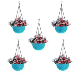 go hooked Rattan Hanging Planters Pot with Metal Hanging Chain image 1