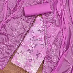 Blissta Floral Embroidered Unstitched Dress Material-picture-15