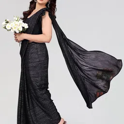 Moda Rapido Striped Poly Georgette Saree image 2