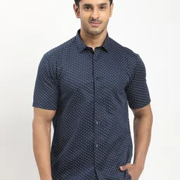 Indian Terrain Dots Printed Classic Slim Fit Cotton Casual Shirt-picture-16