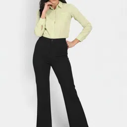 BROADSTAR Women Smart Straight Fit High-Rise Easy Wash Trousers image 2