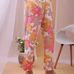 HRITIKA Printed Mandarin CollarTop With Trousers Co-Ords image 5