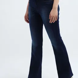 Flying Machine Women Flared High-Rise Cotton Light Fade Stretchable Jeans image 2