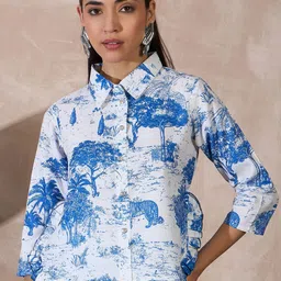 all about you Women Printed Shirt Collared Ruffled Shirt Style Regular Top-picture-36