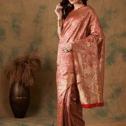 Maroosh Woven Design Zari Banarasi Saree image 2