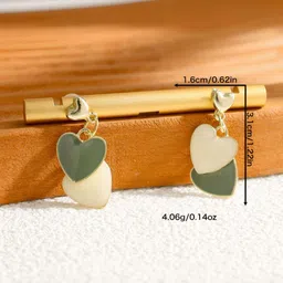 COOLWOOL Gold-Plated Korean Heart Shaped Drop Earrings image 3