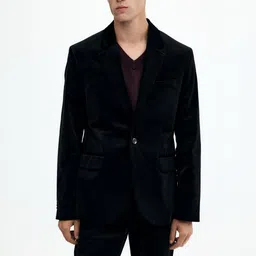 H&M Regular Fit Single-Breasted Velvet Jacket-picture-21