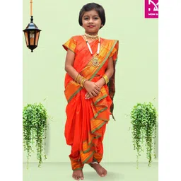 Mom and Me Kids-Girls Yellow Sarees-picture-44