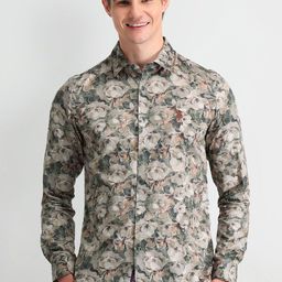 U.S. Polo Assn. Denim Co. Men Slim Fit Floral Opaque Printed Casual Shirt-picture-23