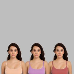 samvar Women Cotton Brown,Purple,Orange Non Padded Non-Wired Lingerie Bra Sport wear Gym Crop Tank Top-picture-2