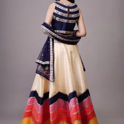 Utsav Fashion Embroidered Sequinned Shibori Ready to Wear Lehenga & Blouse With Dupatta image 4