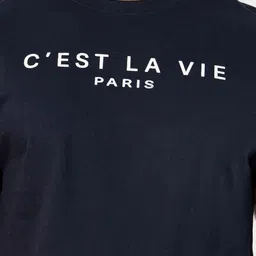 Styli Men Men C'est La Vie Slogan Regular Fit T-Shirt image 2