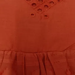 Creative Kids Ethnic Motifs Embroidered Flutter Sleeve Fit & Flare Dress image 3