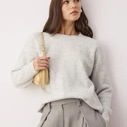 Trendyol Women Speckled Ribbed Round Neck Pullover-picture-25