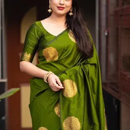 CaniBani Woven Design Zari Silk Blend Banarasi Saree image 4