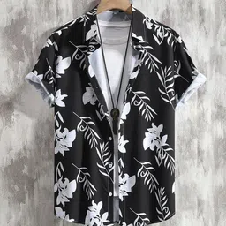 Metronaut Men Standard Regular Fit Spread Collar Floral Printed Elastane Casual Shirt-picture-36