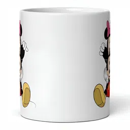 Mr UVD White & Red Cartoon Characters Printed Ceramic Matte Mug 350 ml image 2