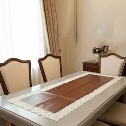 Kuber Industries Brown & White Lining Table Runner-picture-17