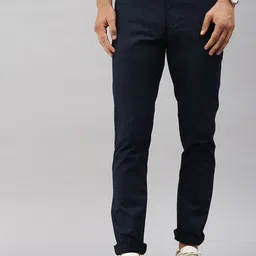Classic Polo Men Self Design Slim Fit Mid-Rise Trousers-image-88
