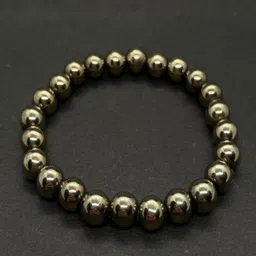 Divine souvenirs Unisex Pyrite Beaded Elasticated Bracelet-picture-15