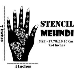 VOORKOMS Pack Of 2 Mehndi Stencil Stickers for Henna Beauty image 3